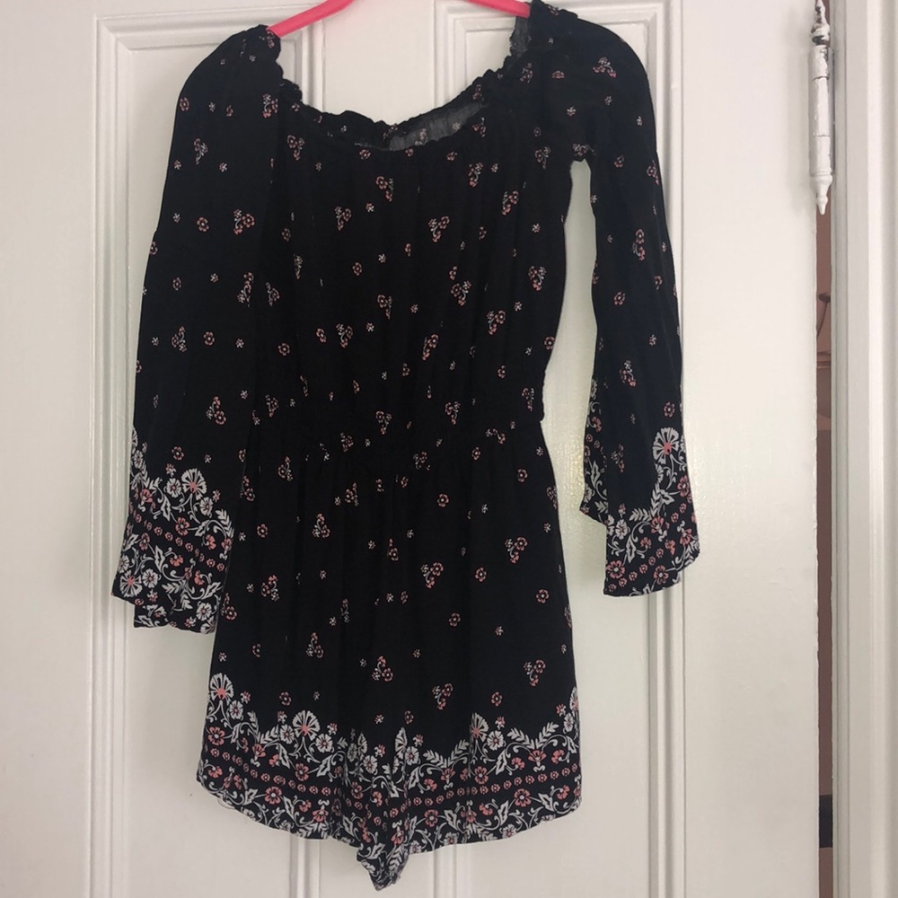 Long sleeve off the shoulder dress romper